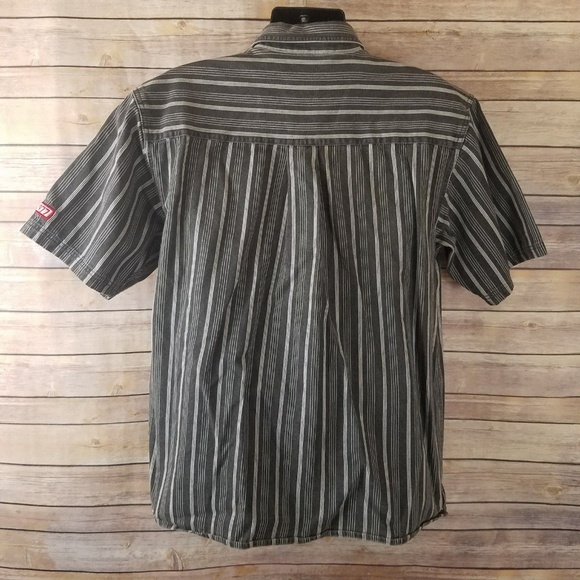 Vintage Bugle Boy Mens L Striped Button Up Front - Picture 6 of 6